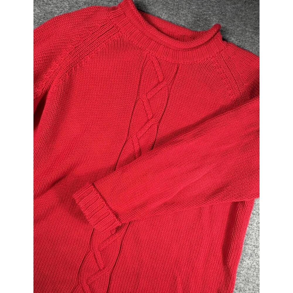 St Johns Bay Womens Fisherman Cable Knit Crew Neck Sweater Sz 2XL Preppy Chunky